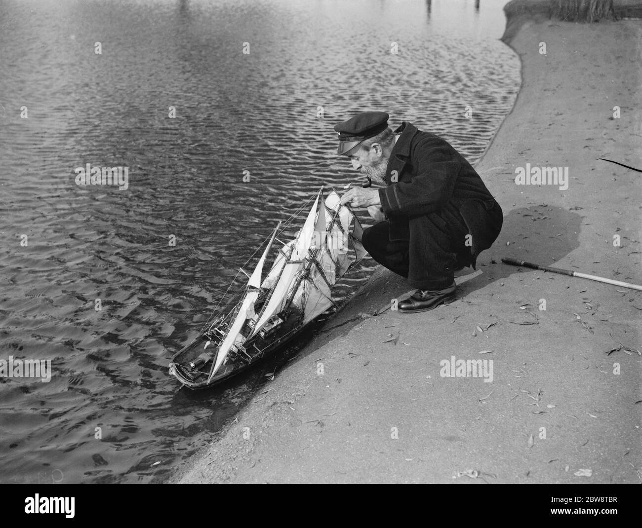 Le capitaine J F Dean a exposé son maquette de voilier à Blackheath , Londres . 1938 Banque D'Images