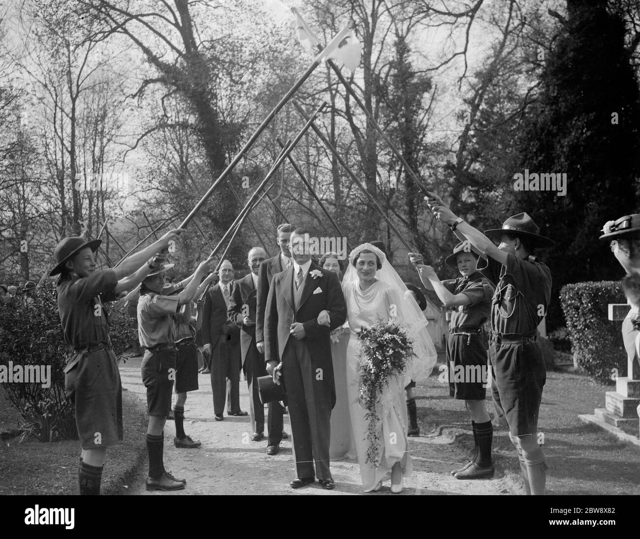 Le mariage de L P Hicks et Lilian Charlton dans Northcray 1938 Banque D'Images