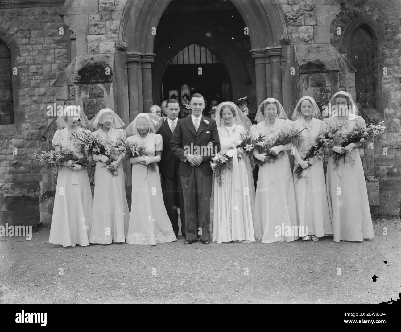 Le mariage de M. A V Hatley et de Mlle R L True . La fête de mariage . 1939 Banque D'Images