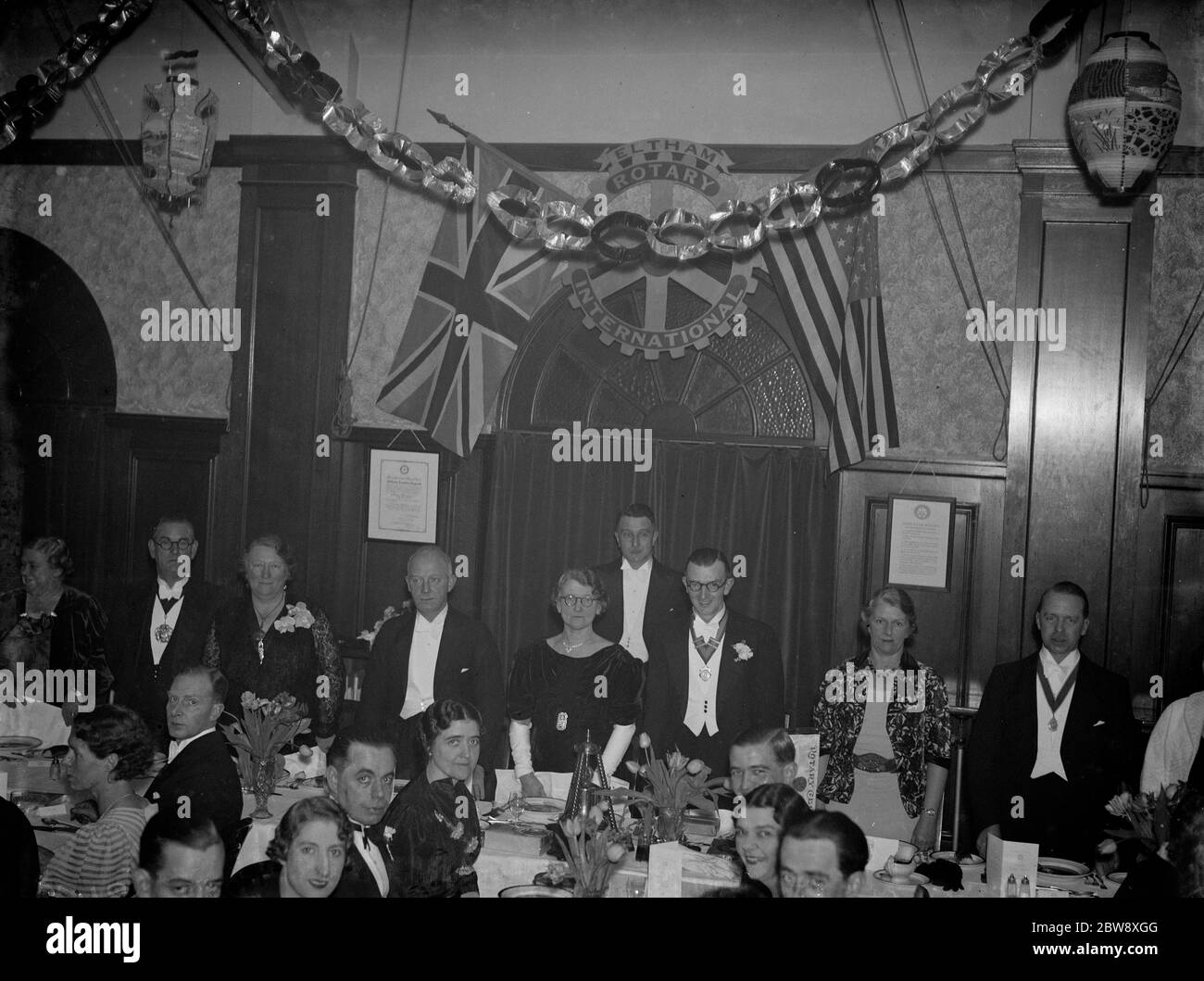 Soirée des dames au club des Rotariens d'Eltham. La table supérieure . 1938 . Banque D'Images