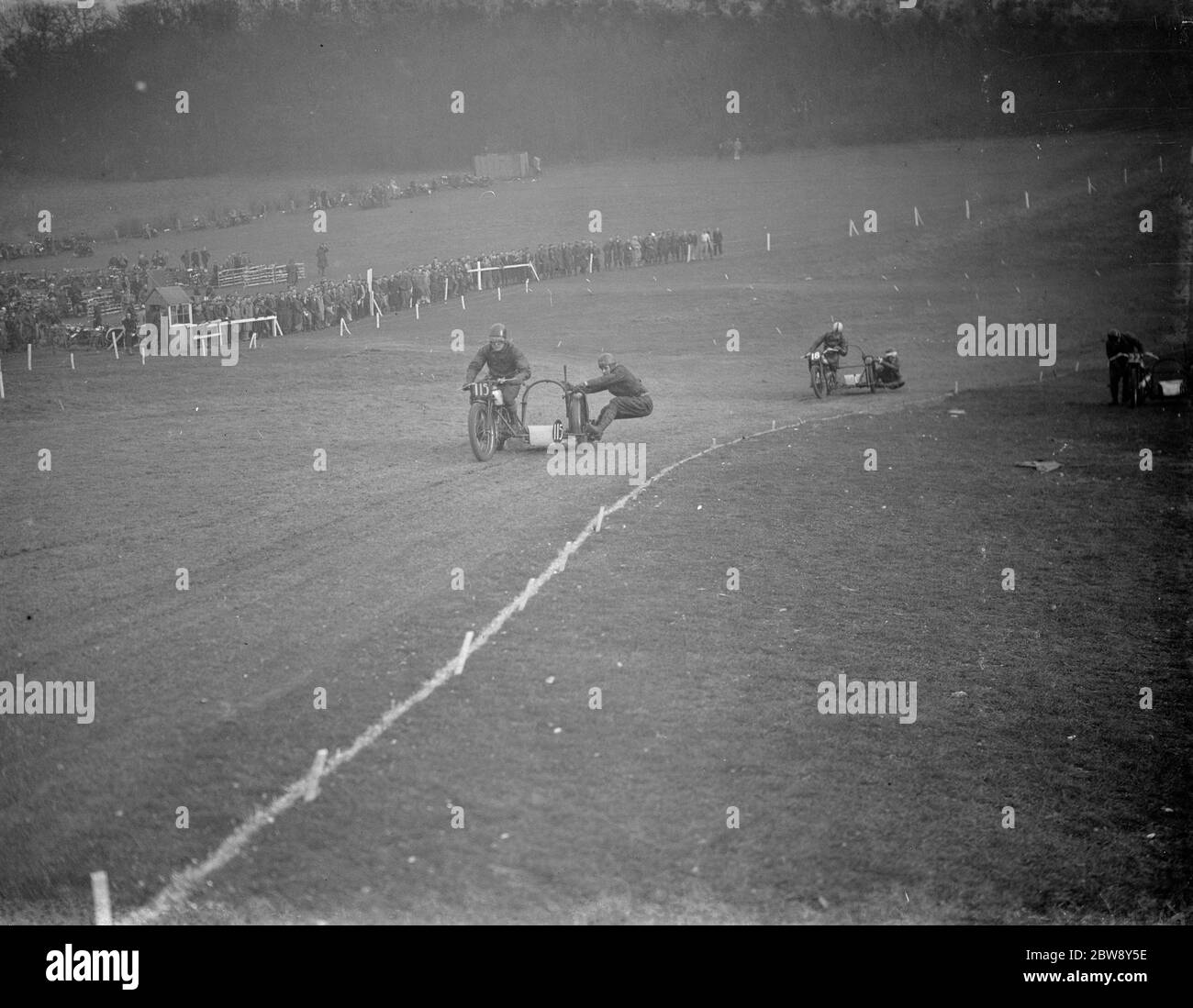 Marques Hatch Motor side car race . 1938 Banque D'Images