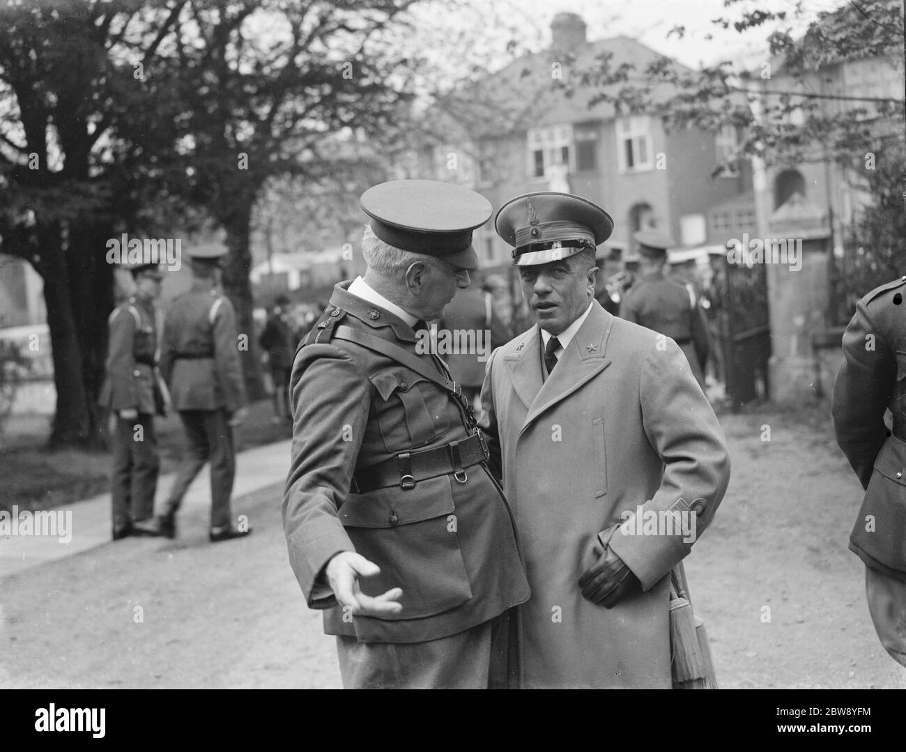 Le service Gallipoli à Eltham , Londres . Duce Del Monte (à droite) avec Reverend Hall (à gauche) . 1939 Banque D'Images