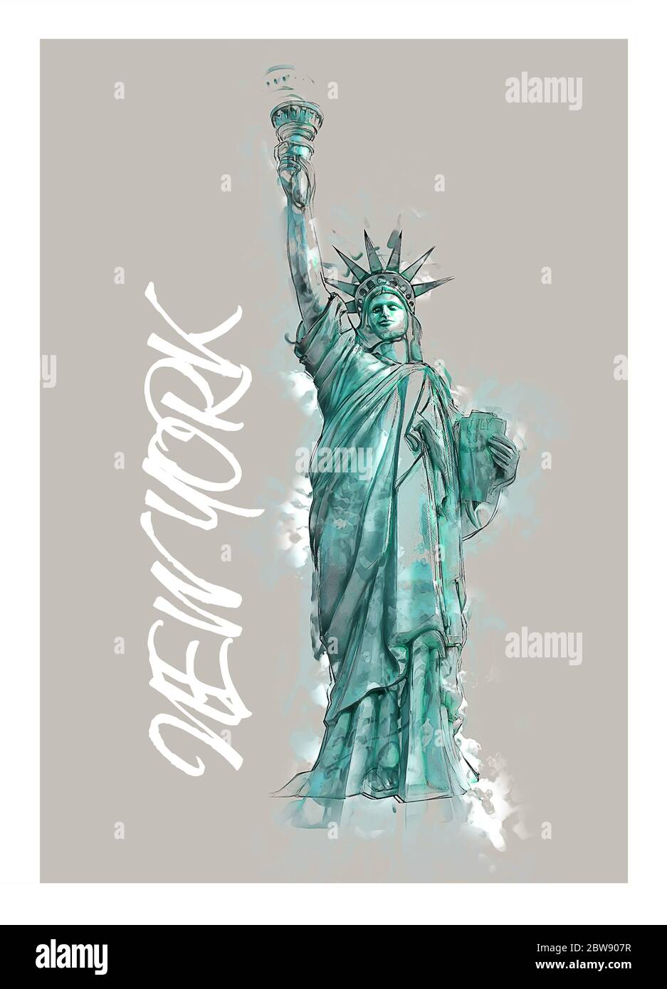 Illustration de la Statue de la liberté de New York - verticale Banque D'Images