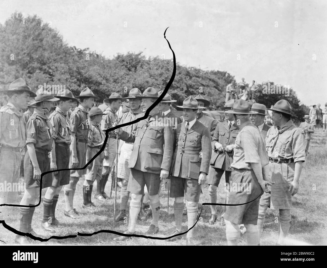 Inspection des Scouts de Kent en préparation au 5ème Jamboree Scout mondial en Hollande qui a lieu plus tard dans l'année . 6 juin 1937 Banque D'Images
