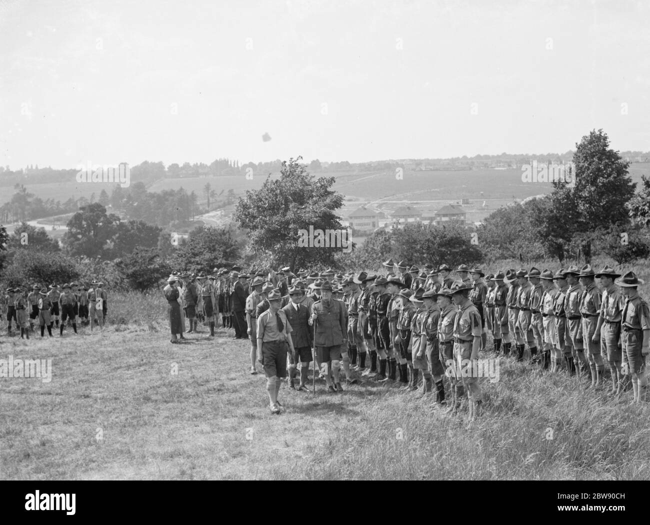 Inspection des Scouts de Kent en préparation au 5ème Jamboree Scout mondial en Hollande qui a lieu plus tard dans l'année . 6 juin 1937 Banque D'Images