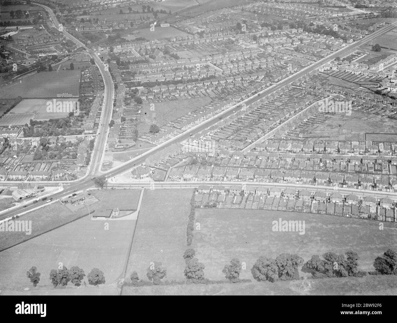 Une vue aérienne de New Eltham , Londres . 1939 . Banque D'Images
