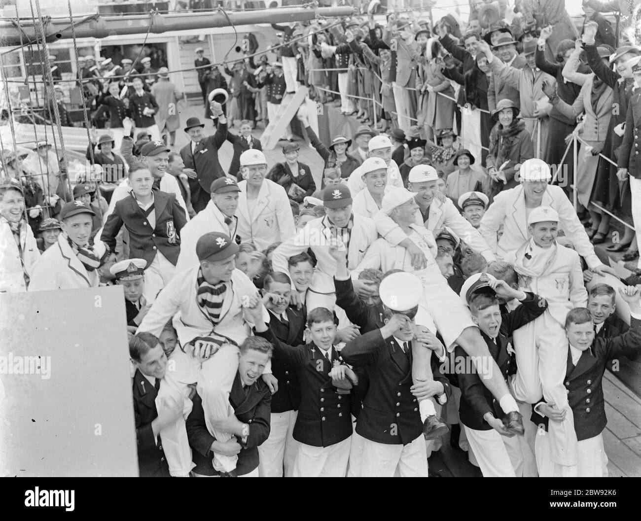 Prix du HMS Worcester , navire de formation du Thames Nautical Training College de Greenhithe , Kent . 1939 Banque D'Images