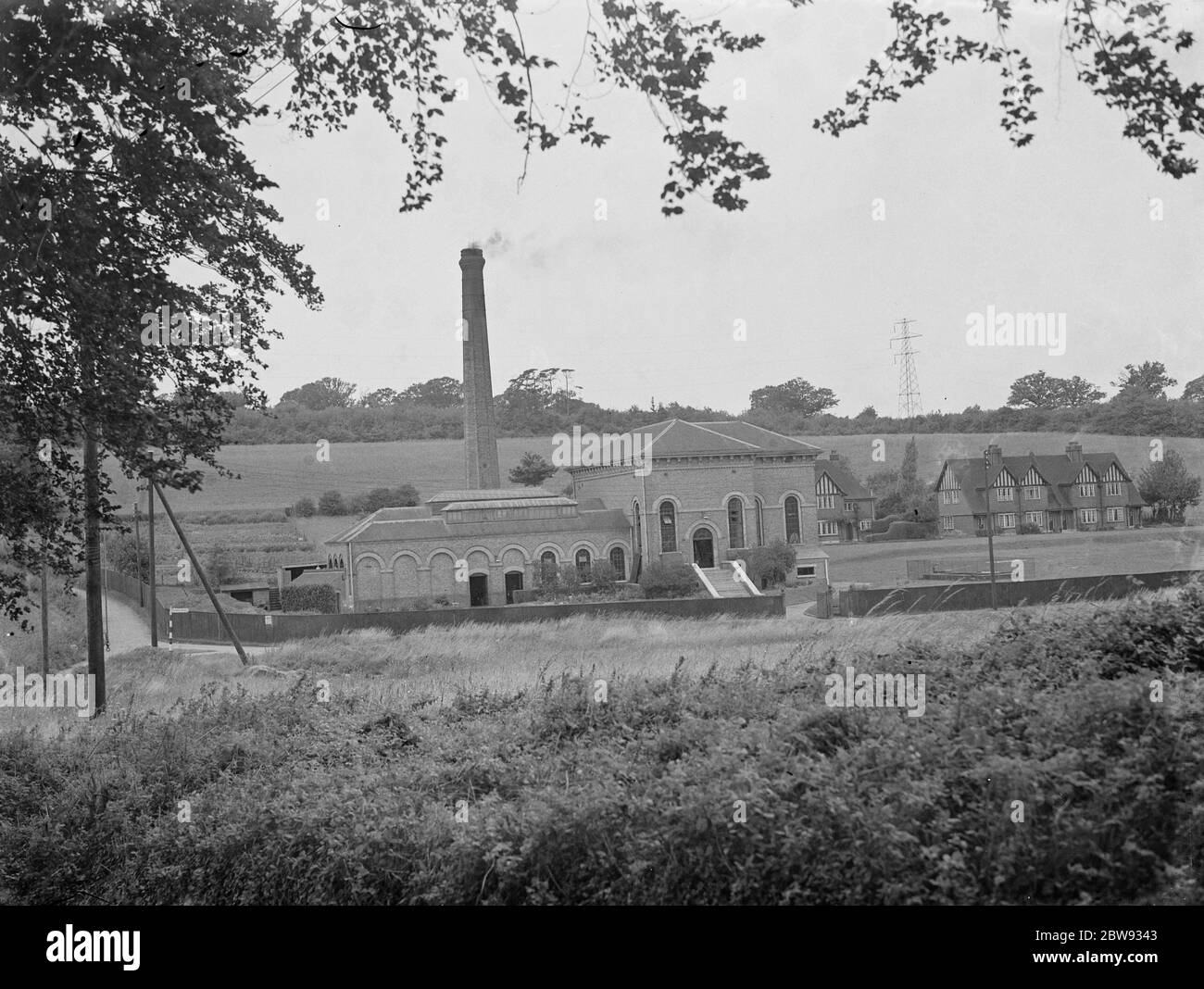 Travaux d'eau de Gravesend dans le Kent . Vue générale des travaux . 1939 Banque D'Images