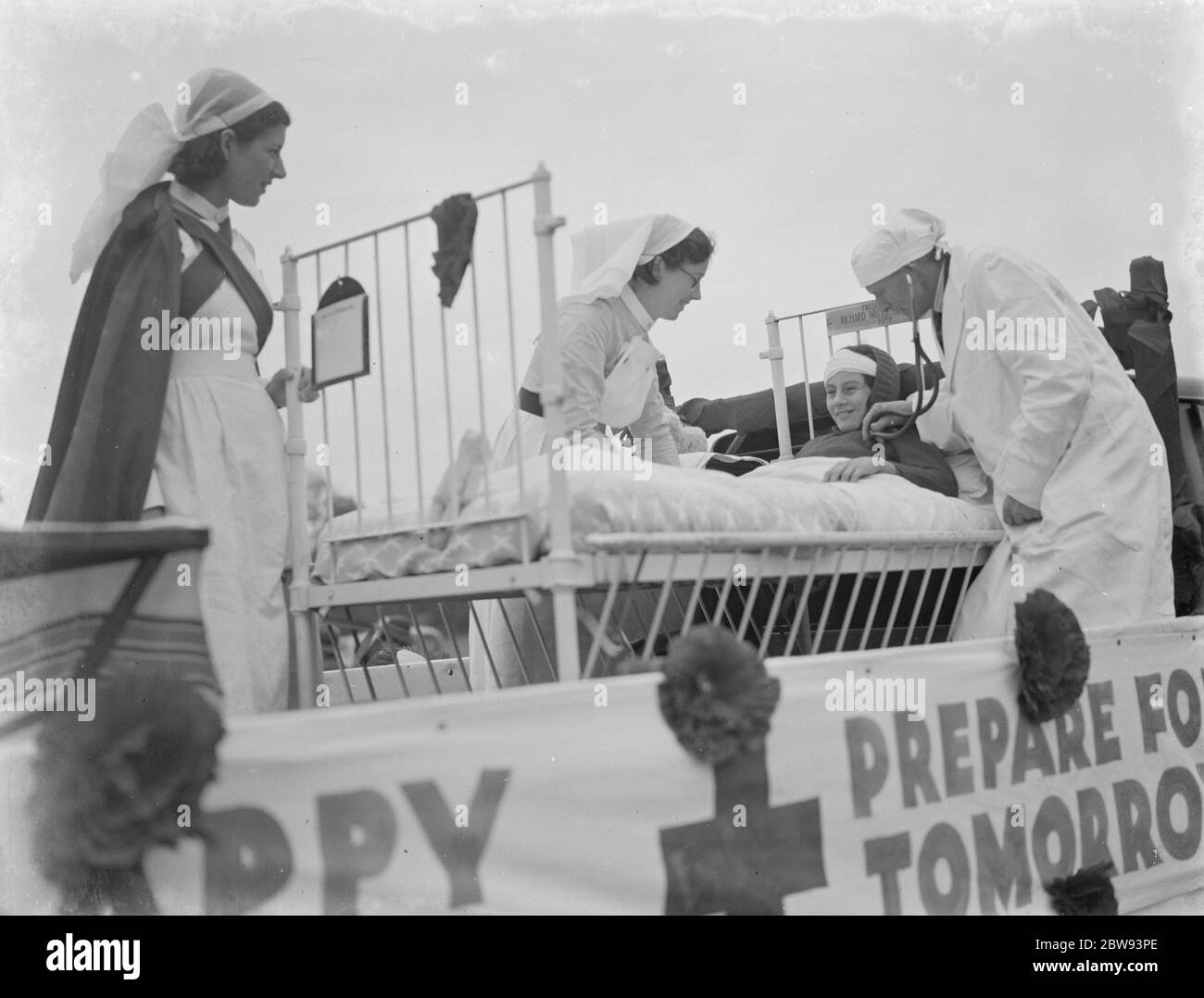 Le Carnaval de Gillingham dans le Kent . Un flotteur d'infirmières . 1939 Banque D'Images