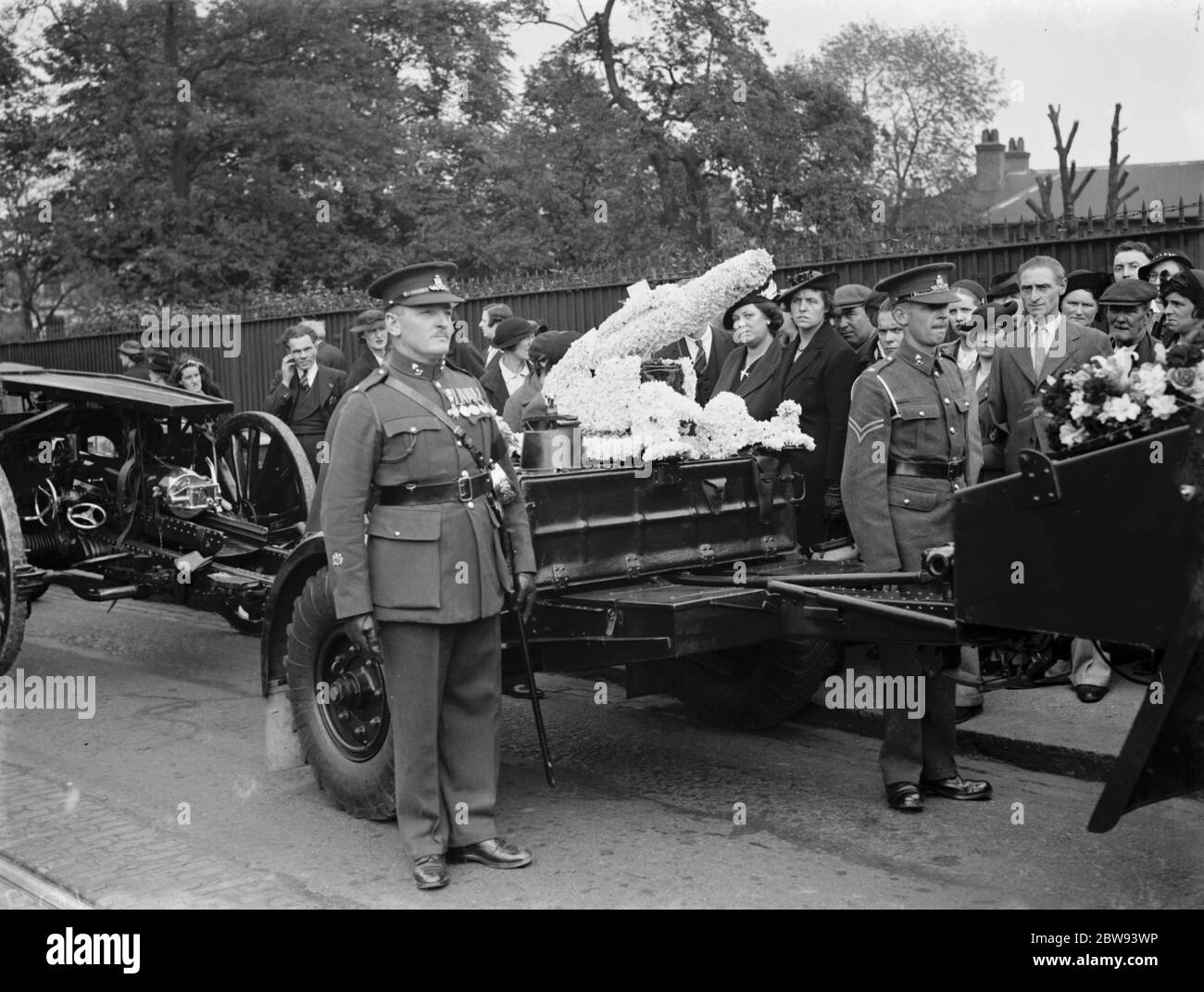 Un cortège funéraire militaire à Woolwich , Londres . 23 mai 1939 Banque D'Images