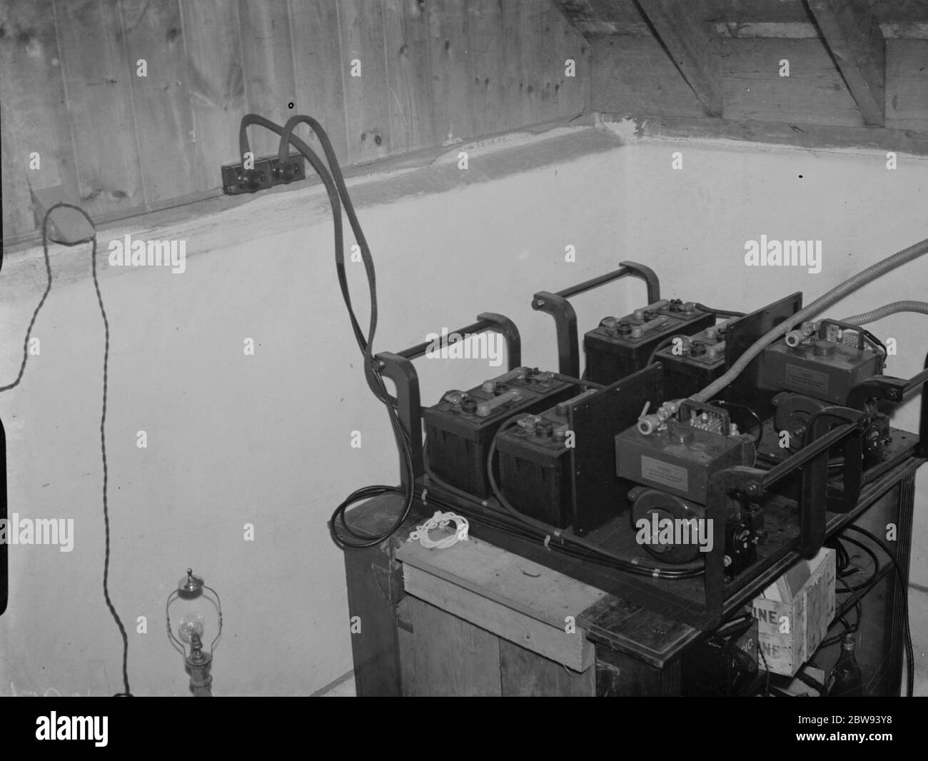 Une unité d'éclairage au garage Western Motor Works à Chislehurst , Kent . 1939 . Banque D'Images