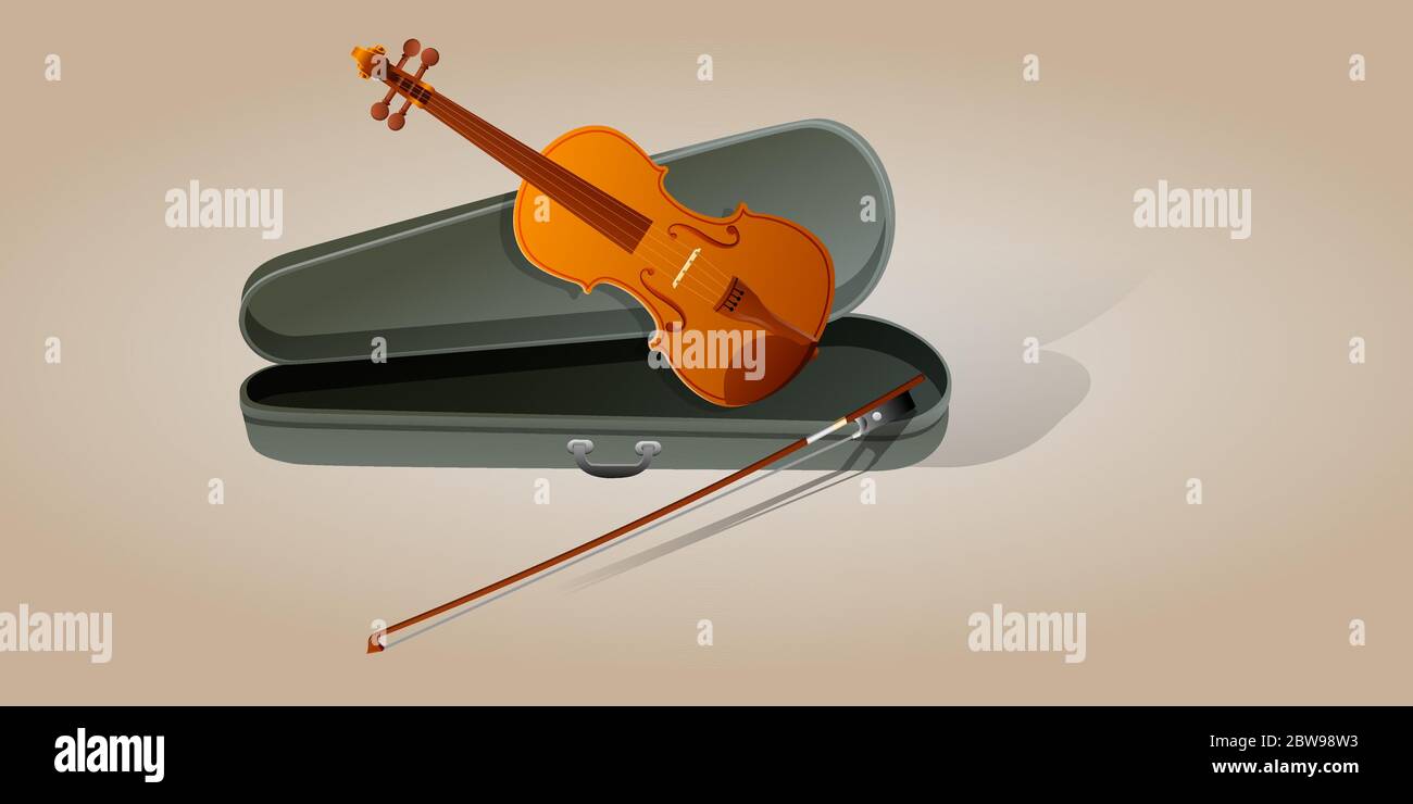 Illustration de violon, avec beau vecteur de fond Illustration de Vecteur