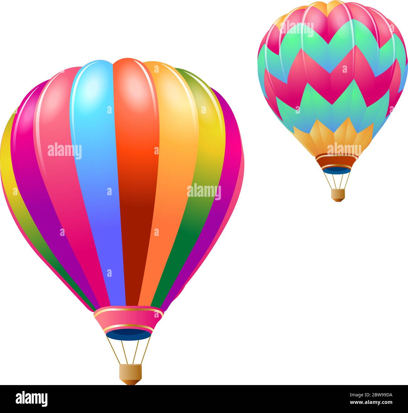 Illustration d'un ballon d'air chaud, avec un fond blanc Illustration de Vecteur