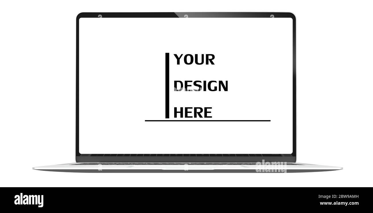 Ordinateur moderne maquette ordinateur ouvert écran blanc isolé avec masque  de coupure sur fond blanc pour le présent produit publicitaire ou la  conception de page Web Photo Stock - Alamy