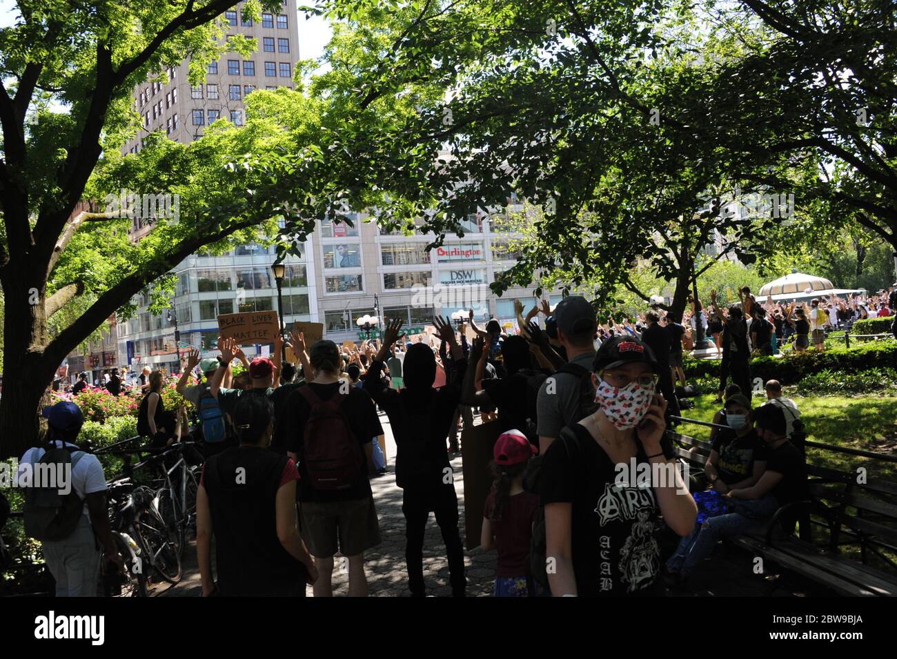Manifestation de George Floyd à New York, Union Square, Manhattan, New York, le 30 mai 2020. Photos par Nadja Sayej. Banque D'Images
