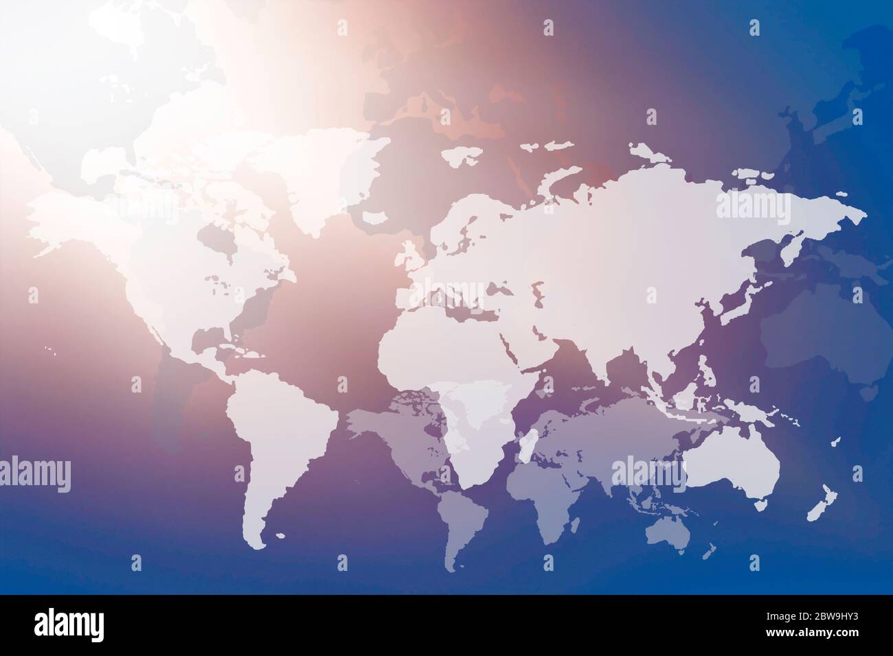 Image générée numériquement de la carte du monde Banque D'Images