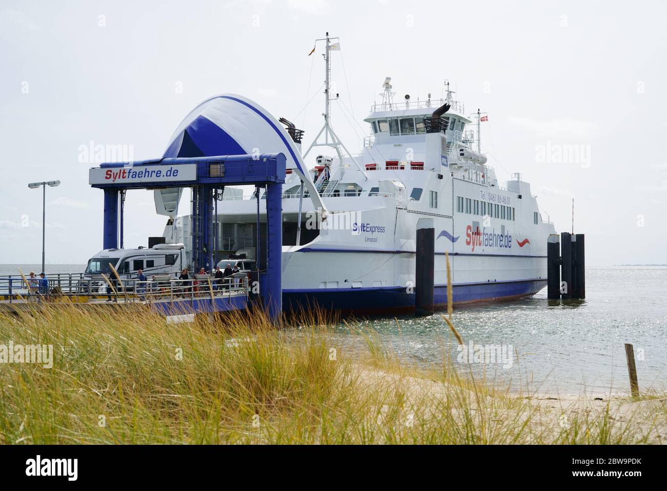 Ferry de Sylt dans le port de List sur l'île allemande de Sylt. Liaison avec Havaneby sur l'île danoise de Rømø dans la mer des Wadden. Banque D'Images