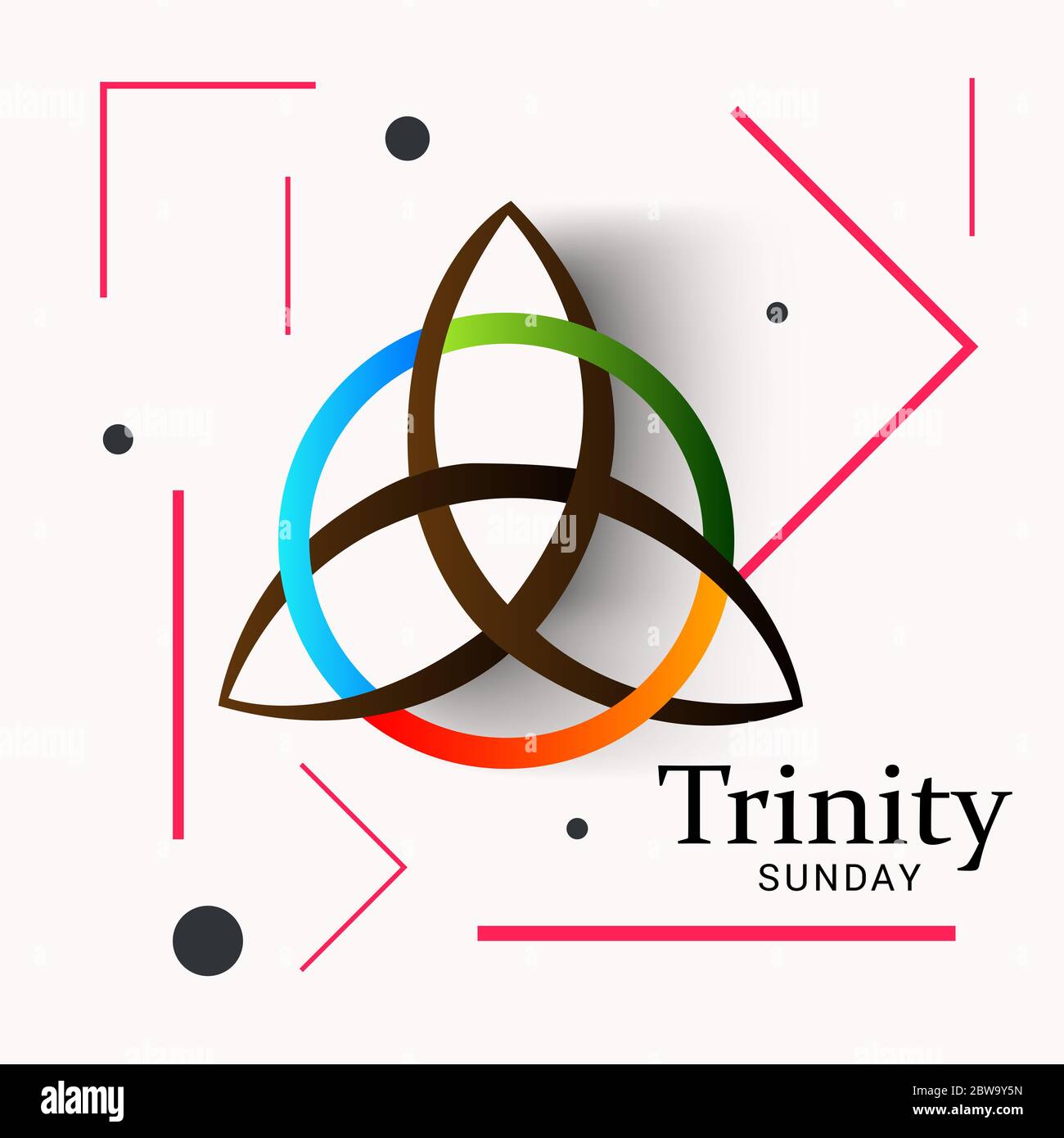 Illustration vectorielle d'un arrière-plan pour le dimanche de la Trinité. Banque D'Images