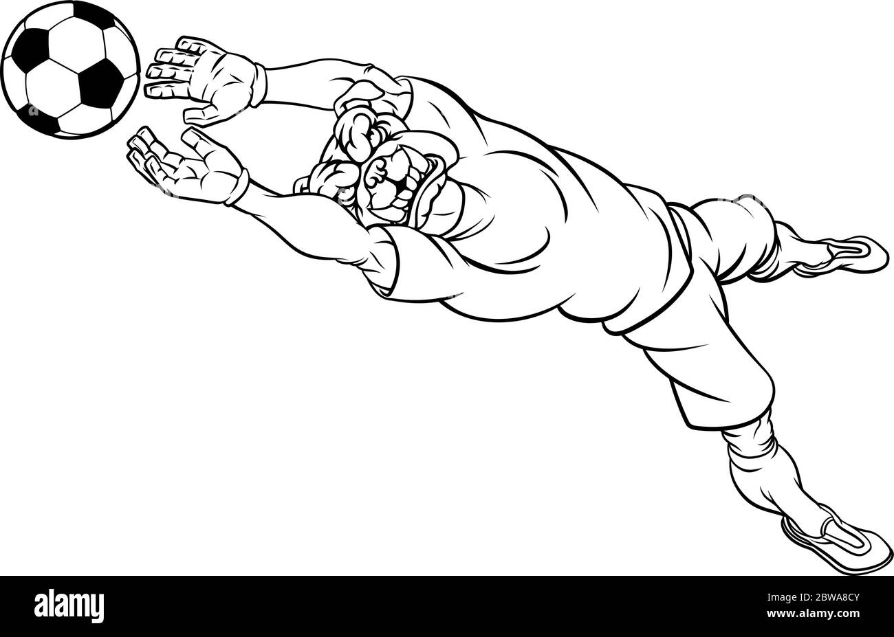 Sports Football Soccer Bulldog Mascot Illustration de Vecteur