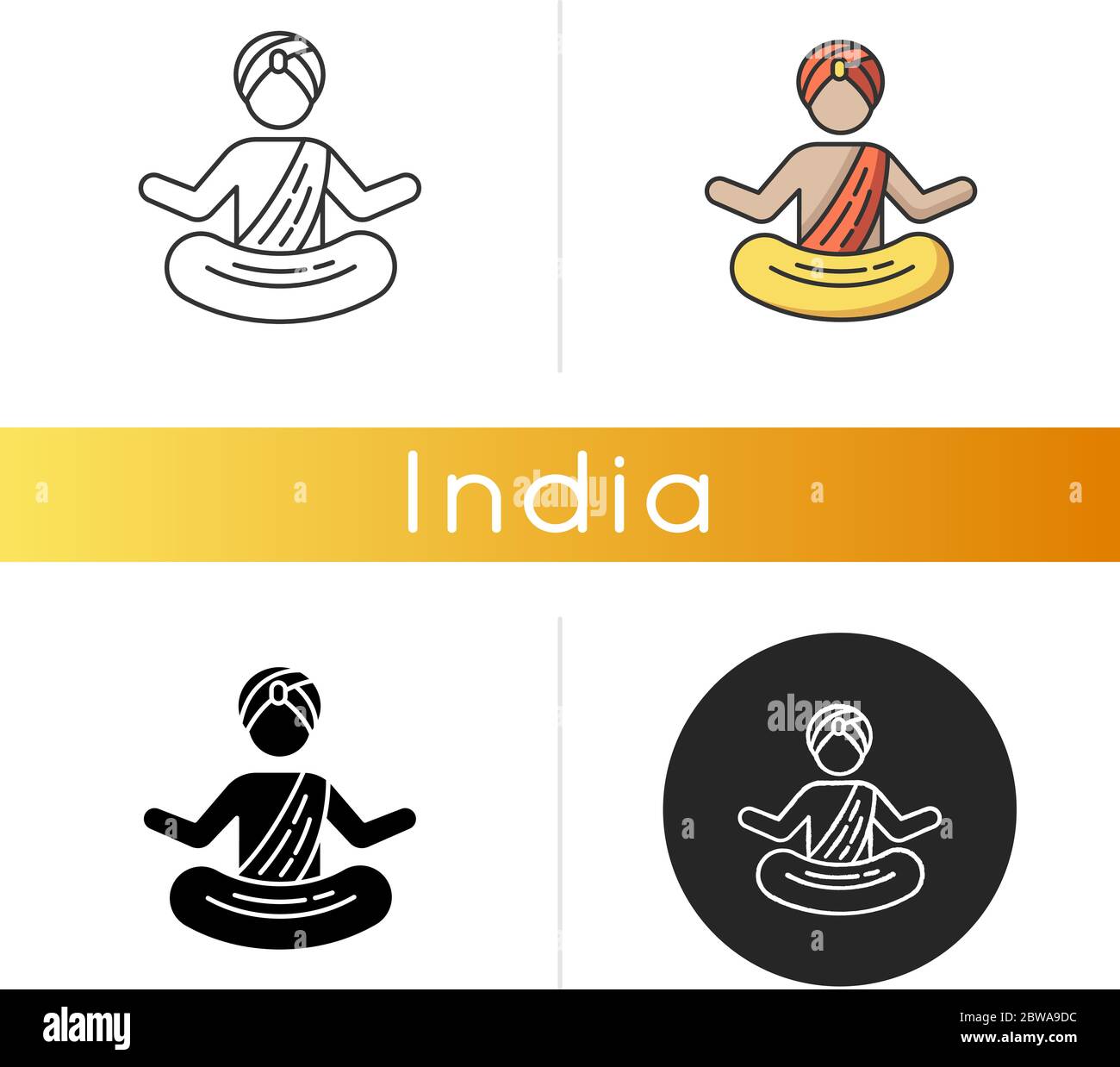 Icône Yogi in turban Illustration de Vecteur