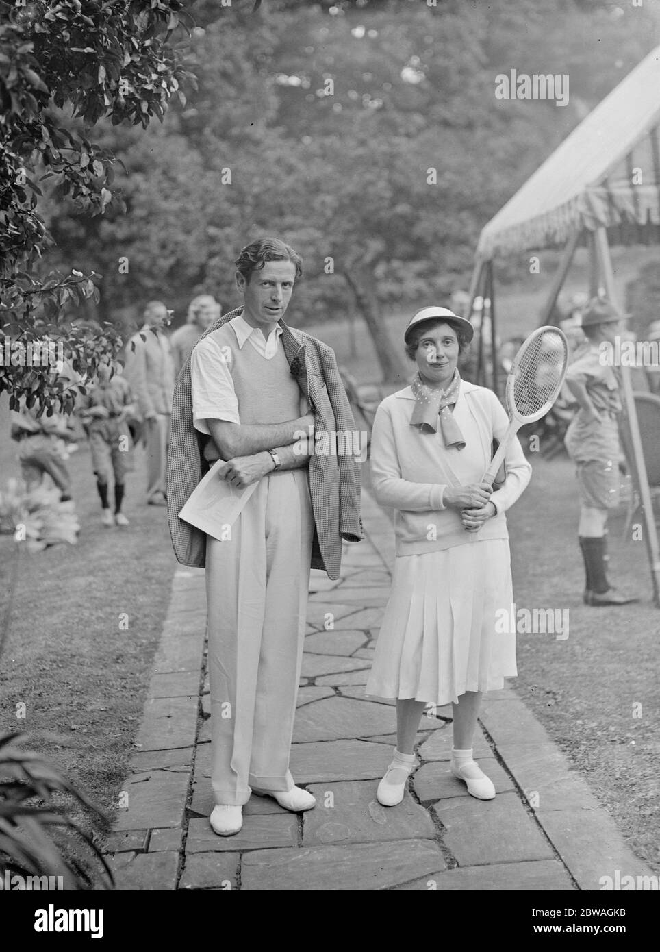 Soirée club de tennis de Lady Crossfield au Highgate 1937 Banque D'Images