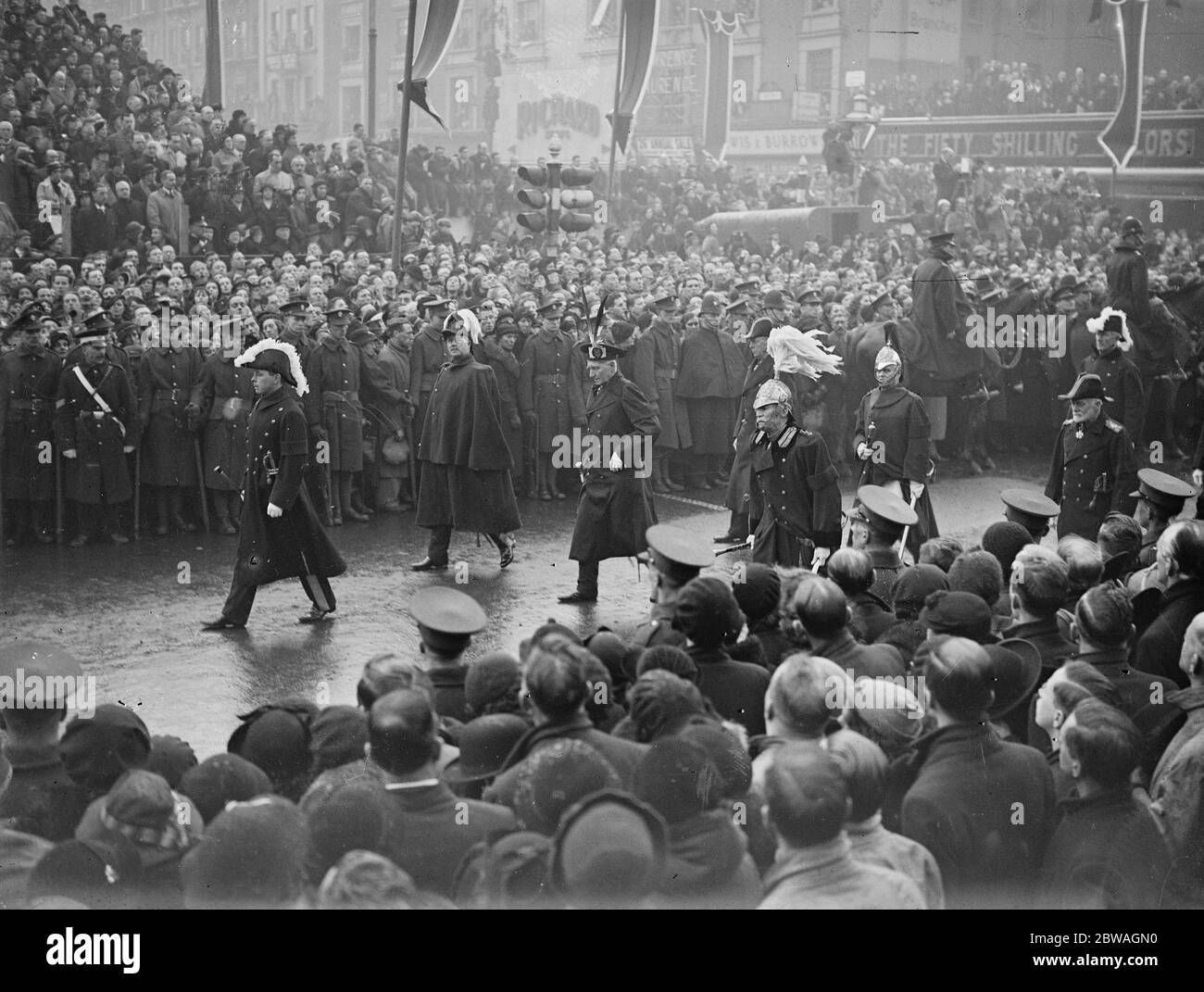Les funérailles du roi George V Royal lors de la procession à Paddington le 28 janvier 1936 Banque D'Images