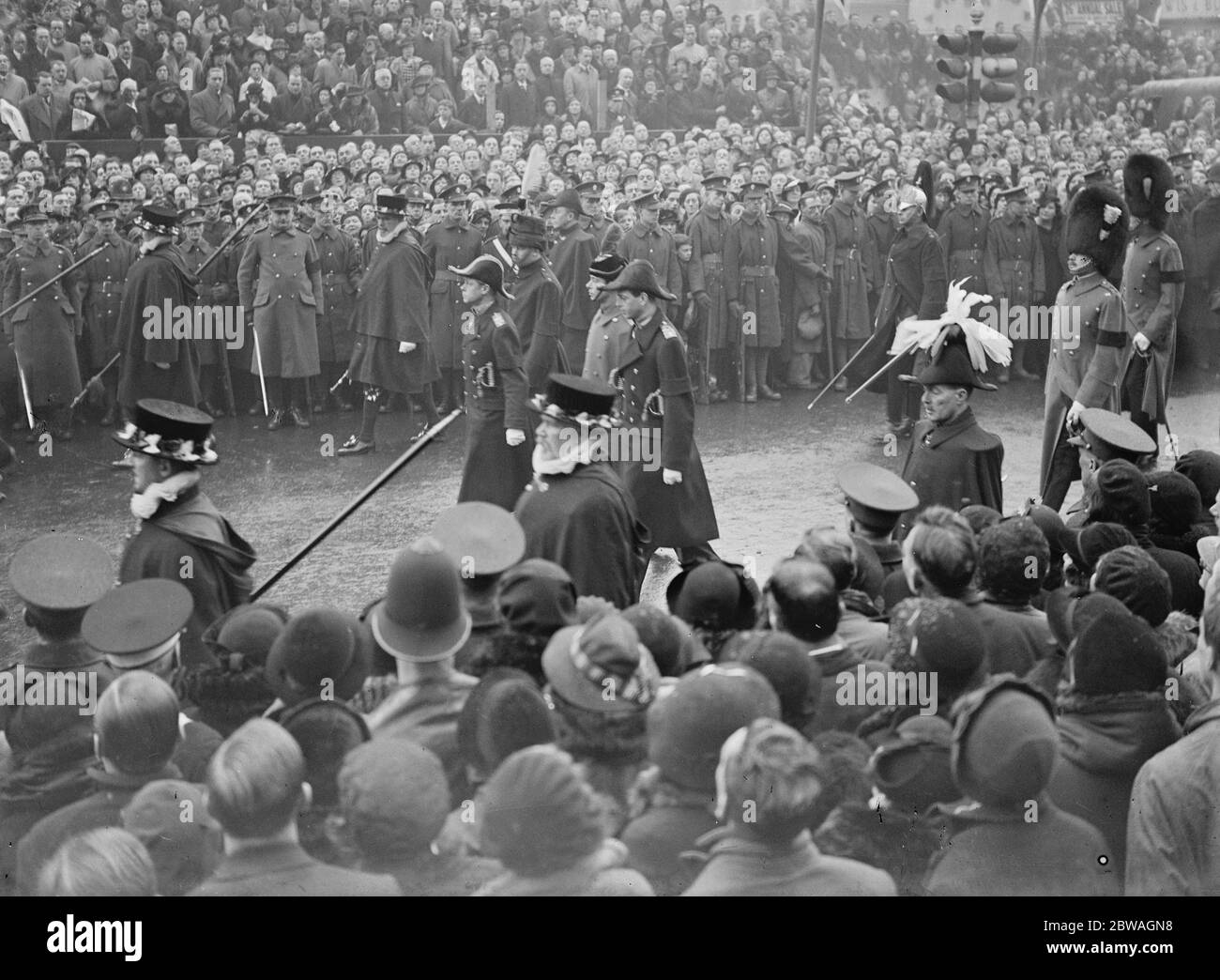 Les funérailles du roi George V Royal lors de la procession à Paddington le 28 janvier 1936 Banque D'Images
