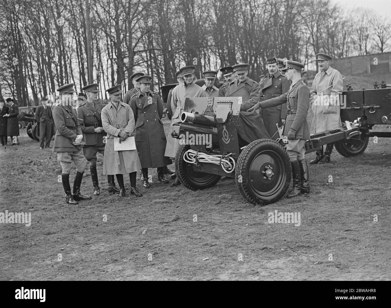 Démonstration à la caserne de Mons , Aldershot avec l'unité mécanisée de l'Artillerie royale le 4 février 1938 Banque D'Images