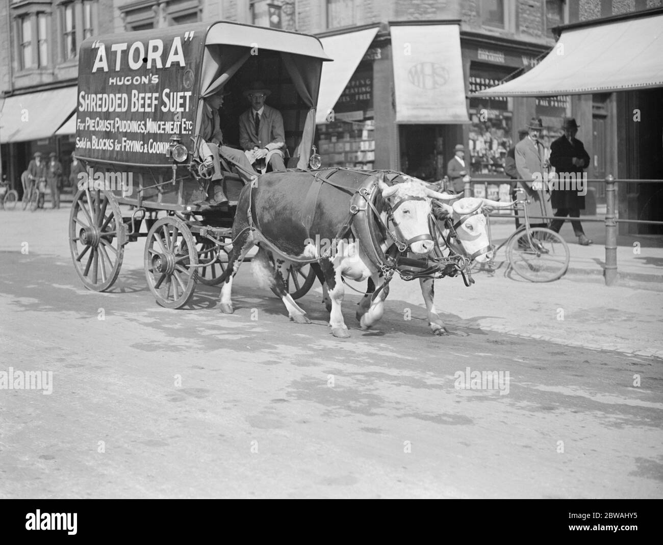 Un chariot tiré de boeuf à Banbury 28 mars 1923 Banque D'Images