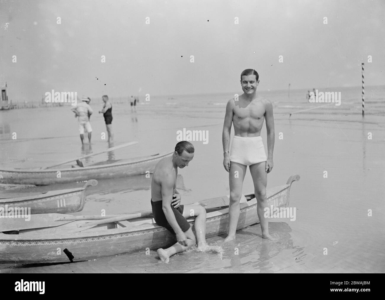 Sur le Lido Pierre Mayer , l'acteur bien connu 25 août 1926 Banque D'Images