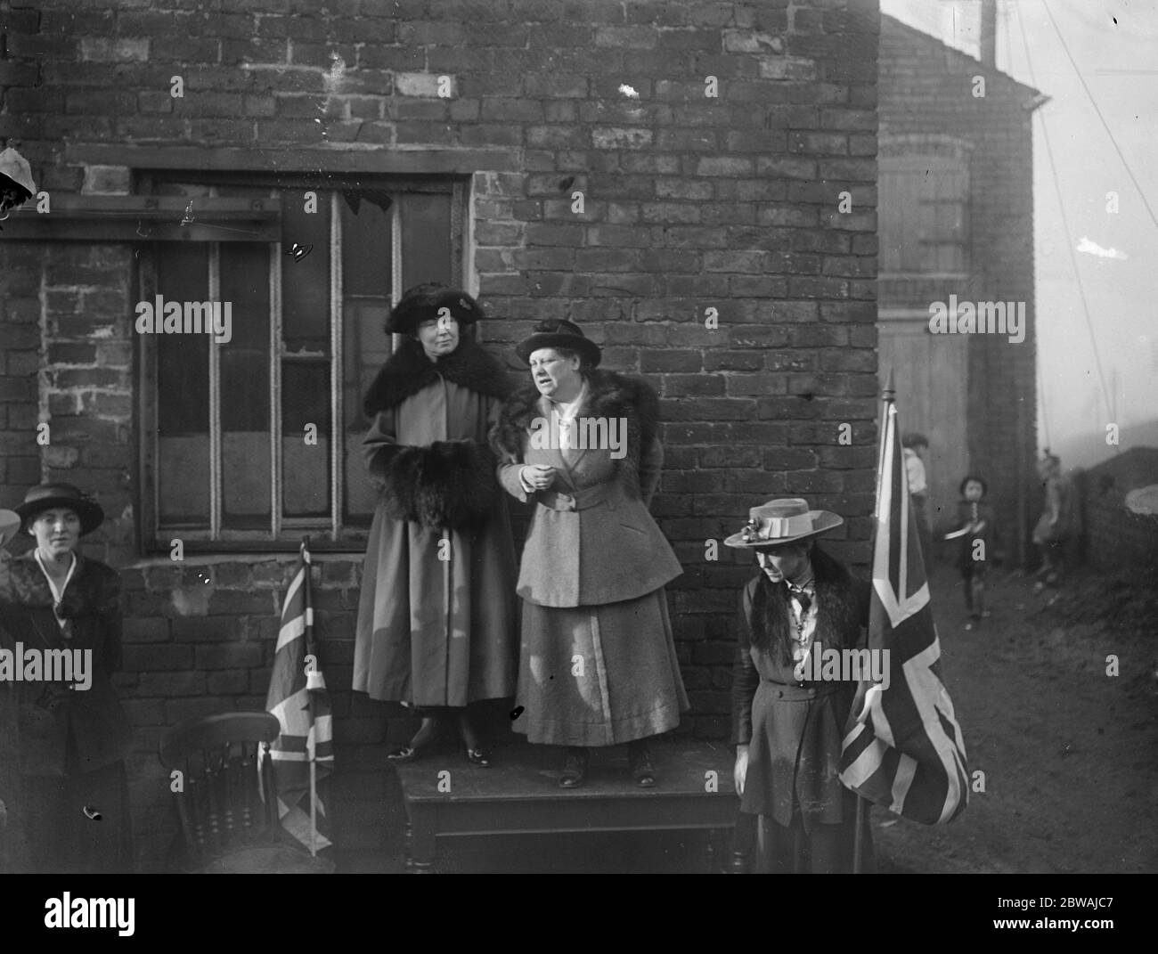 Ouverture de la campagne de Mlle Christabel Pankhurst à Smethwick , Staffordshire, 28 novembre 1918 Banque D'Images