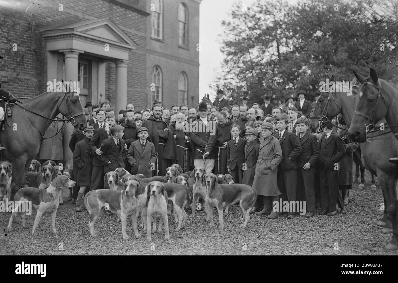 Rencontre de la chasse de Burton à l'école du monastère de Panton . 11 février 1933 Banque D'Images