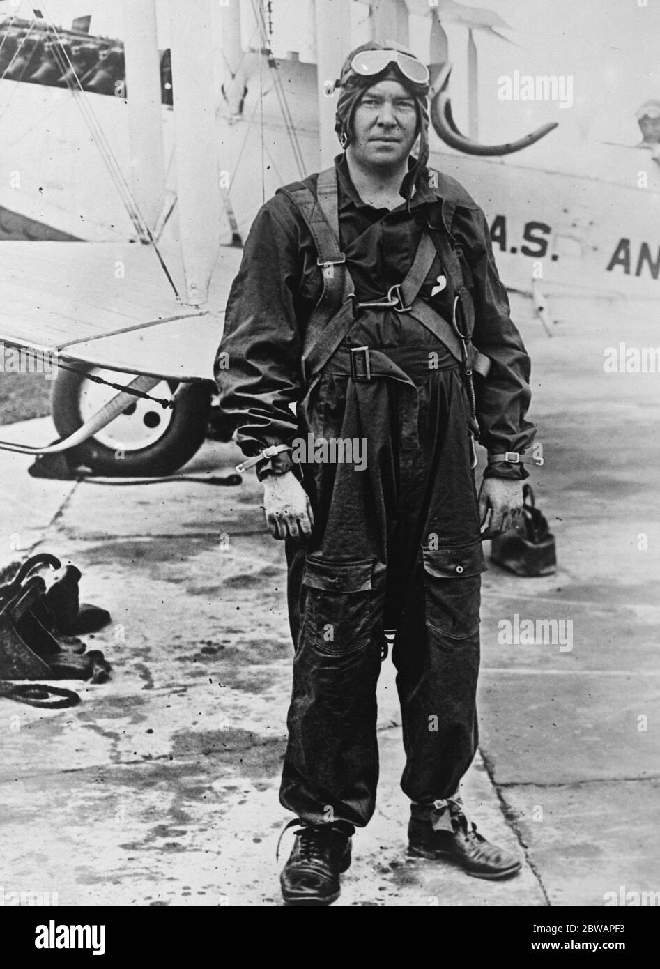 Le Lieutenant Allen P Snoddy , l'aviation de la Marine américaine , qui a volé de New York à Paris le 14 septembre 1926 Banque D'Images