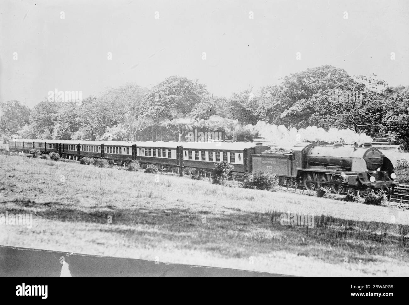 Le Bournemouth belle , S R All Pullman Luxary train , Londres à Bournemouth en passant par la Nouvelle forêt 7 juillet 1931 Banque D'Images