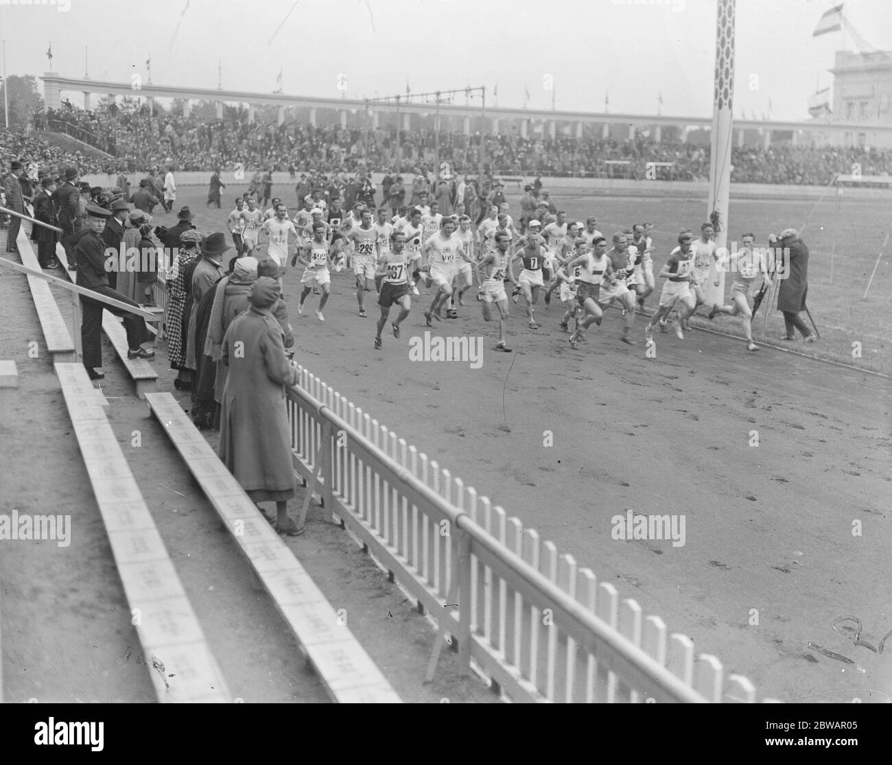 Les Jeux Olympiques à Anvers début de la course du Marathon 24 août 1920 Banque D'Images