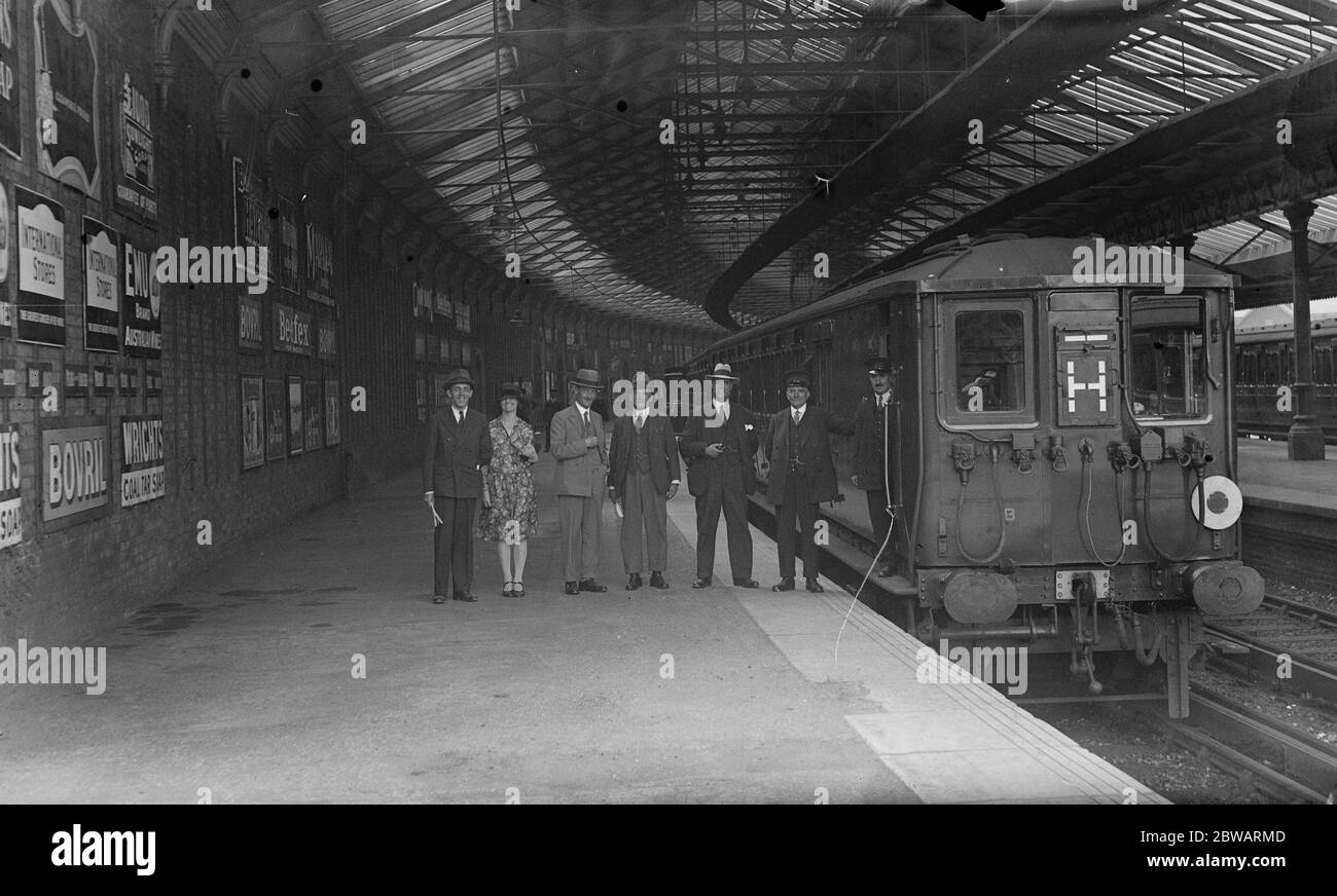 Prise à Windsor à l'occasion de l'inauguration du service de train électrique du Southern Railway, le 7 juillet 1930 Banque D'Images