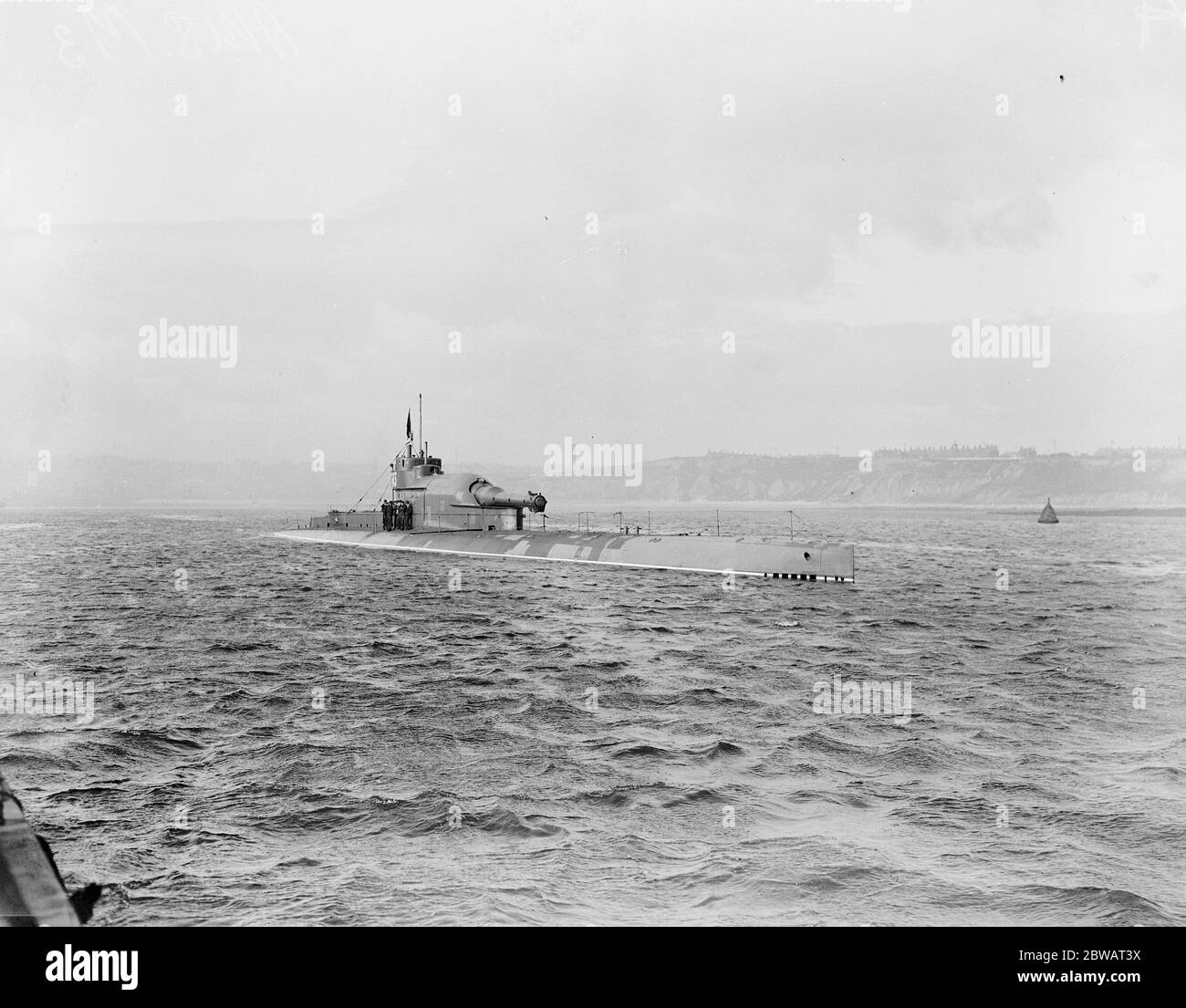 HMS Submarine No 3 vue de trois quarts 30 mars 1920 Banque D'Images