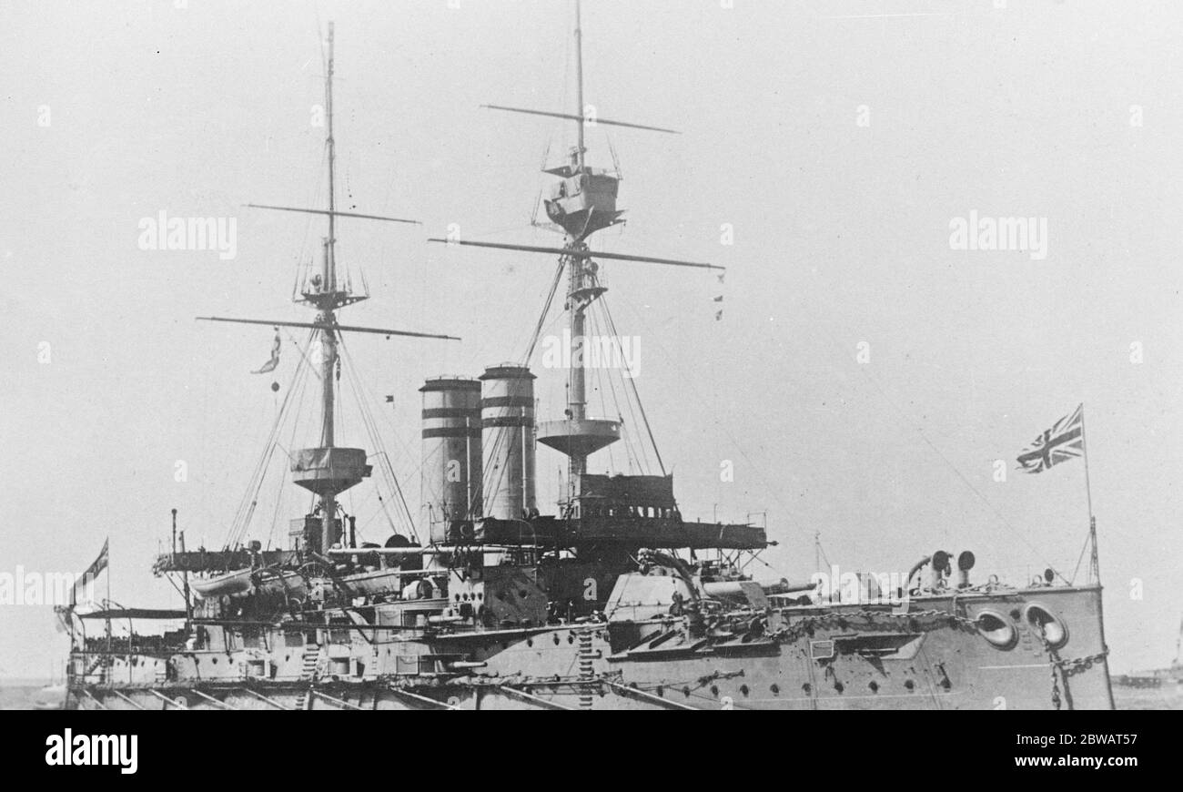 Le HMS Vengeance était un cuirassé de la classe Canopus 1914 de la Marine royale pré-Deadnught Banque D'Images