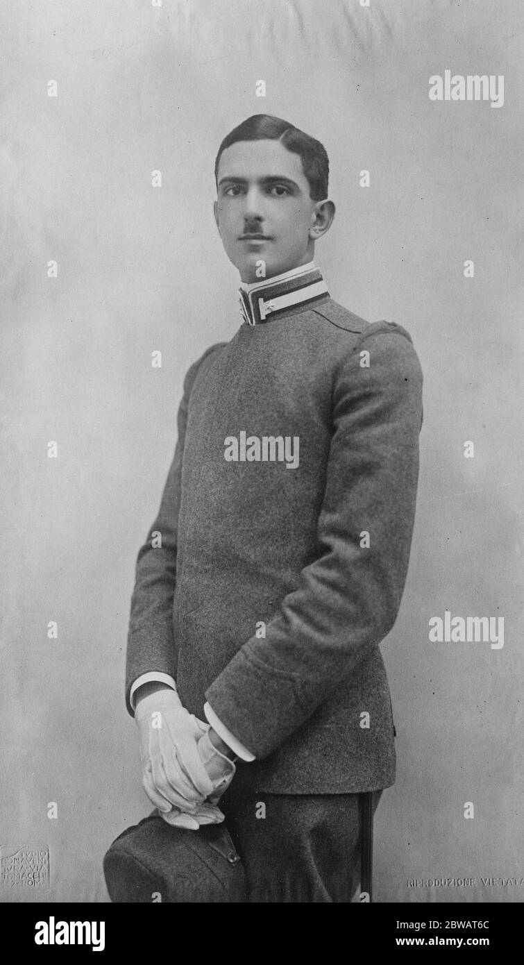 L'avenir de l'Italie le Roi Umberto II le Prince du Piémont . 1922 Banque D'Images