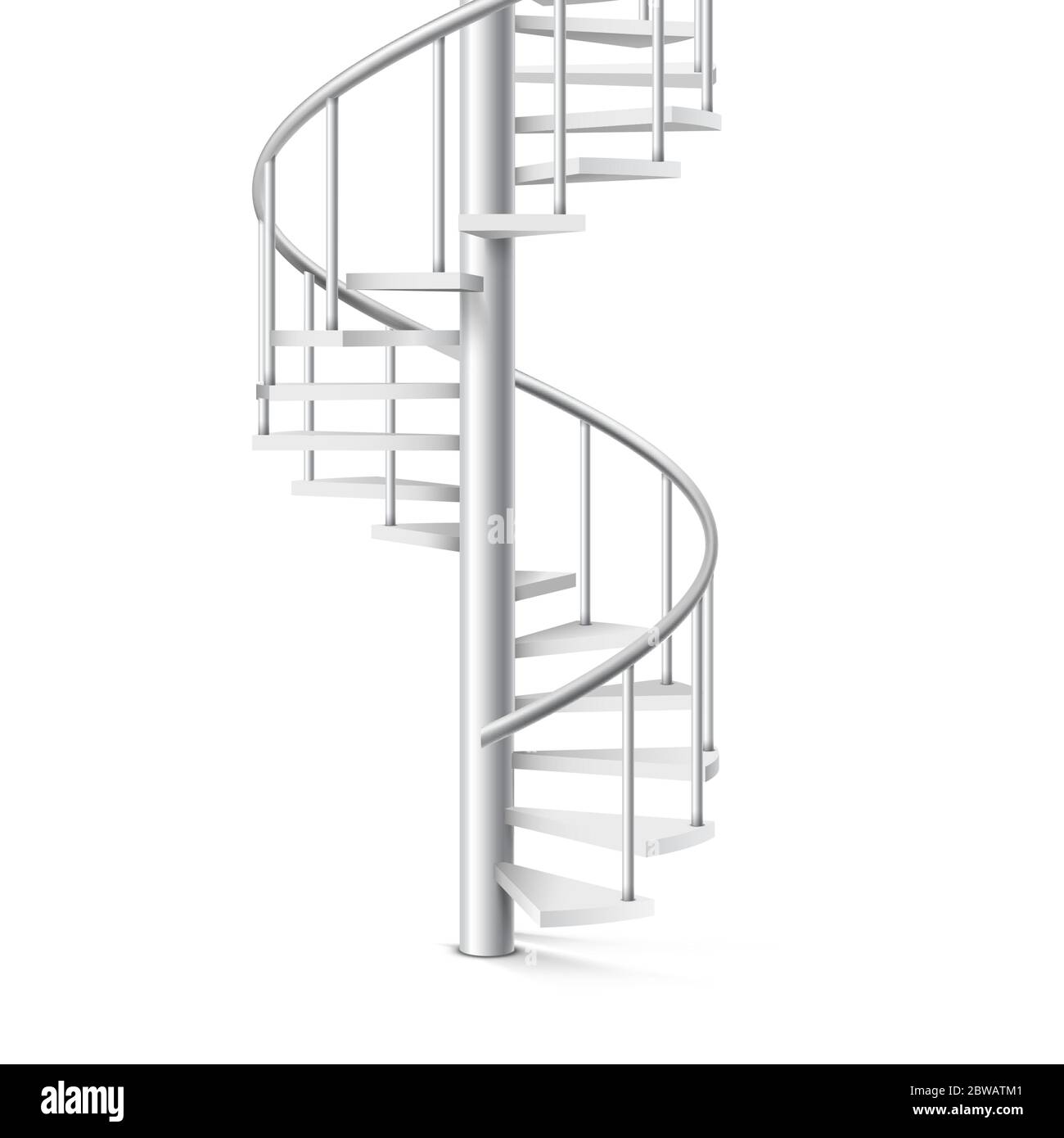 Escalier en spirale objet 3d réaliste sur fond blanc Illustration de Vecteur