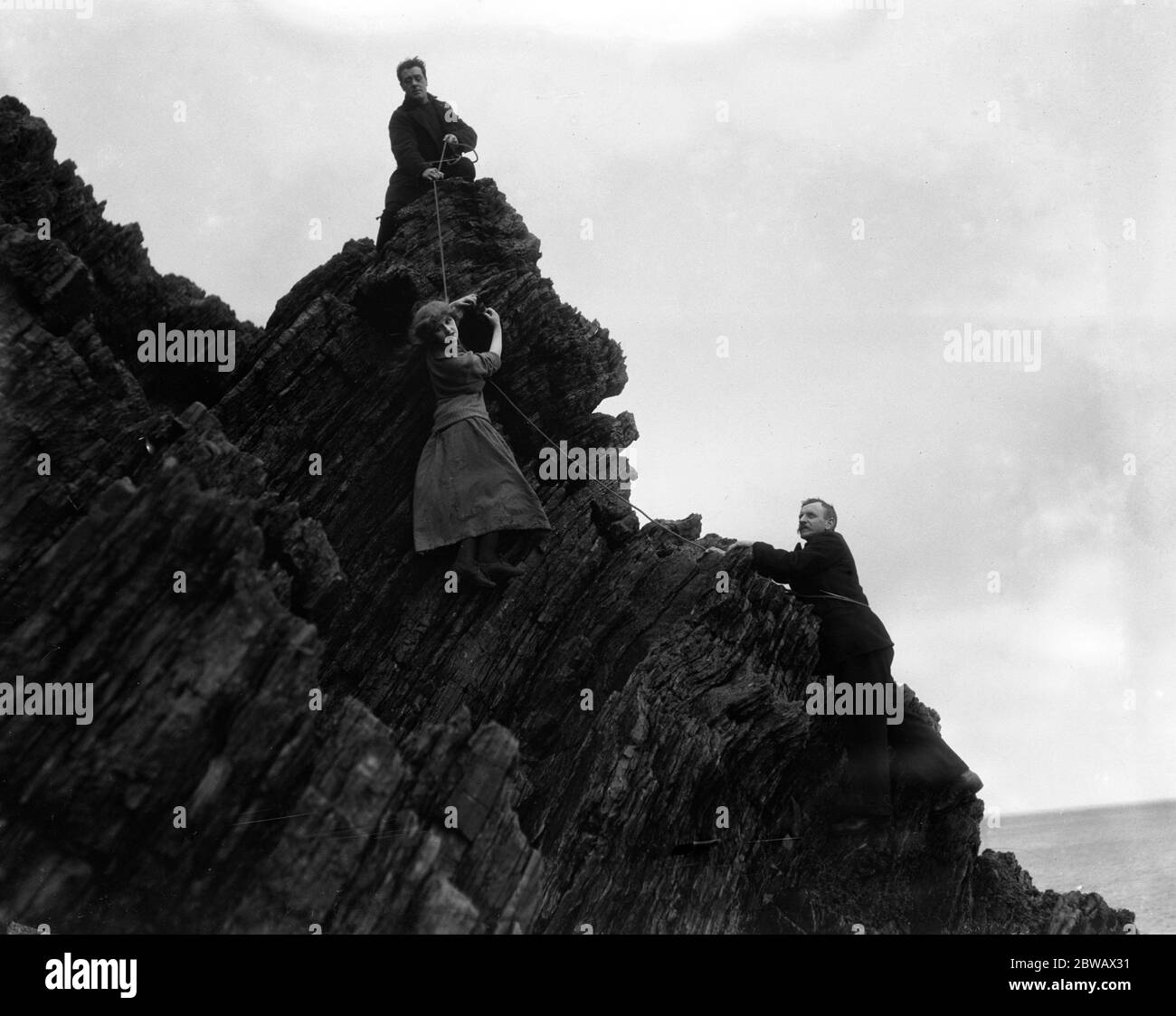 Le tournage de ' The Manxman ' , un conte d'amour étoilé sur l' île de Man . Réalisé par George Loane Tucker et avec Elisabeth Risdon . 1916 Banque D'Images