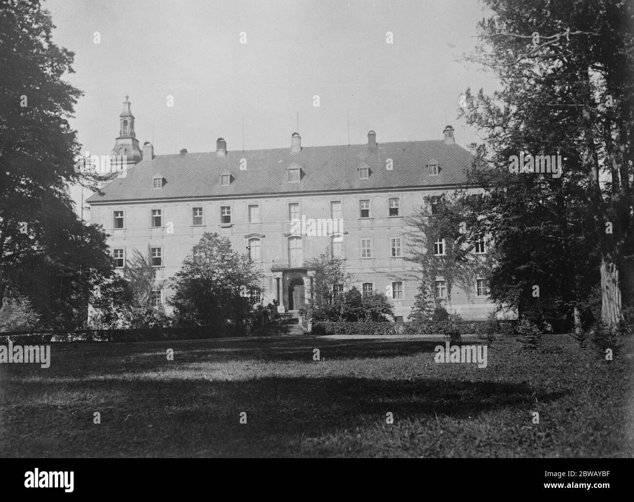 La maison de la mariée de l'ex Kaiser . Château de Saabor , Silésie , la maison de la princesse Hermine de Reuss , qui doit épouser l' ex Kaiser . 29 septembre 1922 Banque D'Images