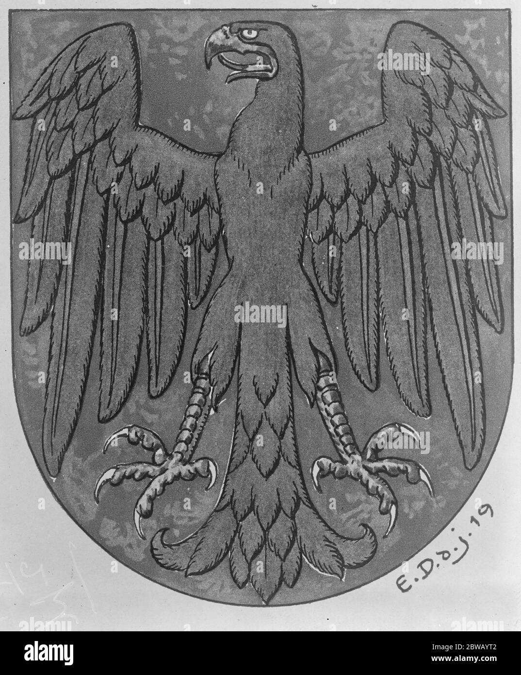 Nouvelles armoiries allemandes un aigle noir 30 octobre 1919 Banque D'Images