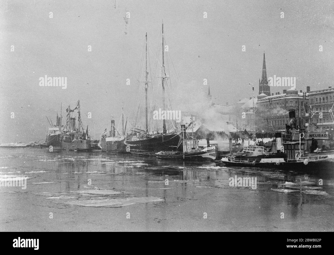 Port de secours américain pour la Russie soviétique depuis que l'Administration de secours américaine a fait du port de Riga son quartier général pour les secours en Russie soviétique , le port est devenu très occupé le 4 février 1922 Banque D'Images