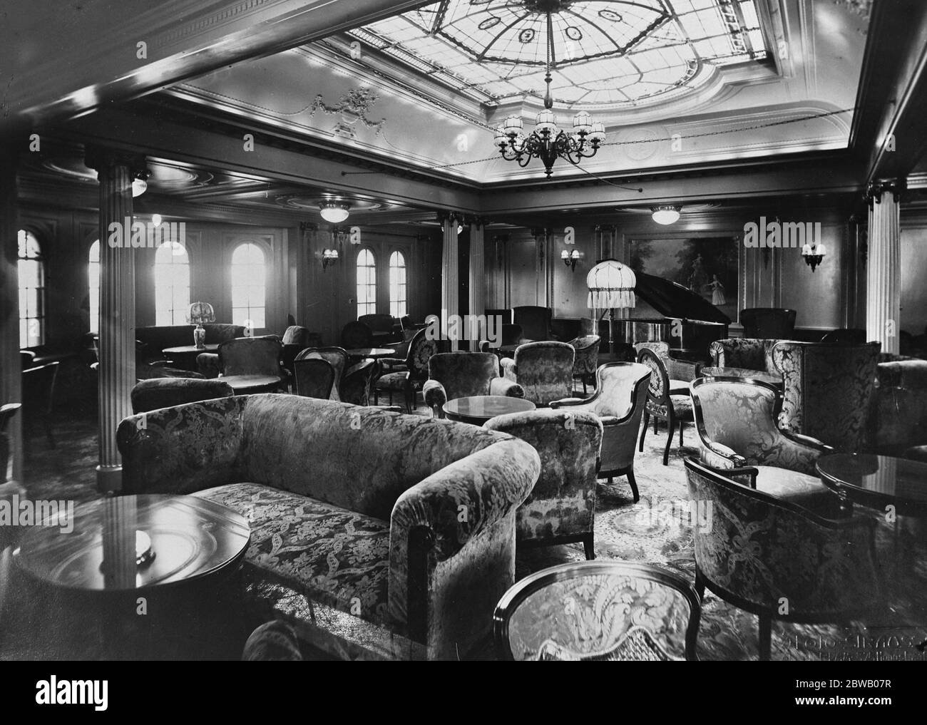 S S Voldendam Lounge première classe 16 novembre 1922 Banque D'Images