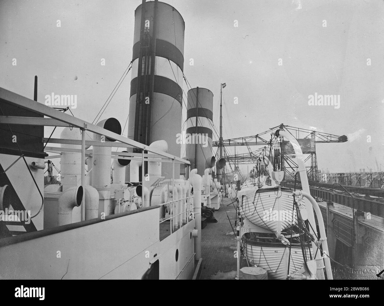 SS Volendam Boatdeck première classe 16 novembre 1922 Banque D'Images