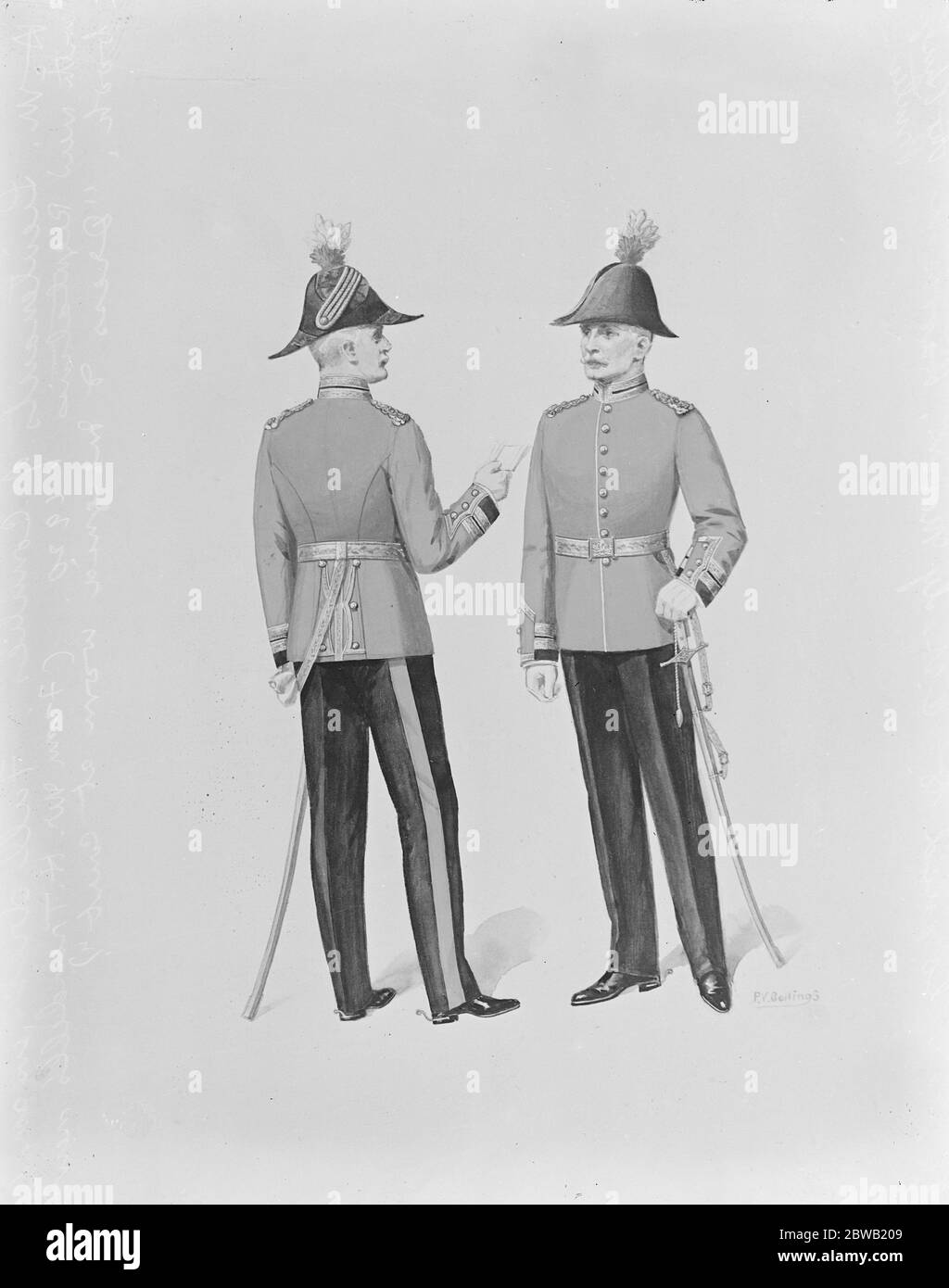 Illustration du livre de M. H Trendell Robe et insigne porté au court . Les lieutenants de comtés de sa Majesté , tenue intégrale conformément au nouveau Règlement publié par le Bureau de la guerre , 1920 . 2 mai 1921 Banque D'Images