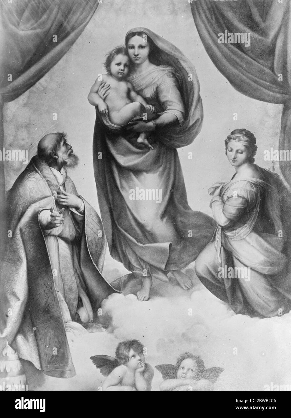 La Madonna Sixtine une peinture à l'huile de l'artiste italien Raphaël 1919 Banque D'Images