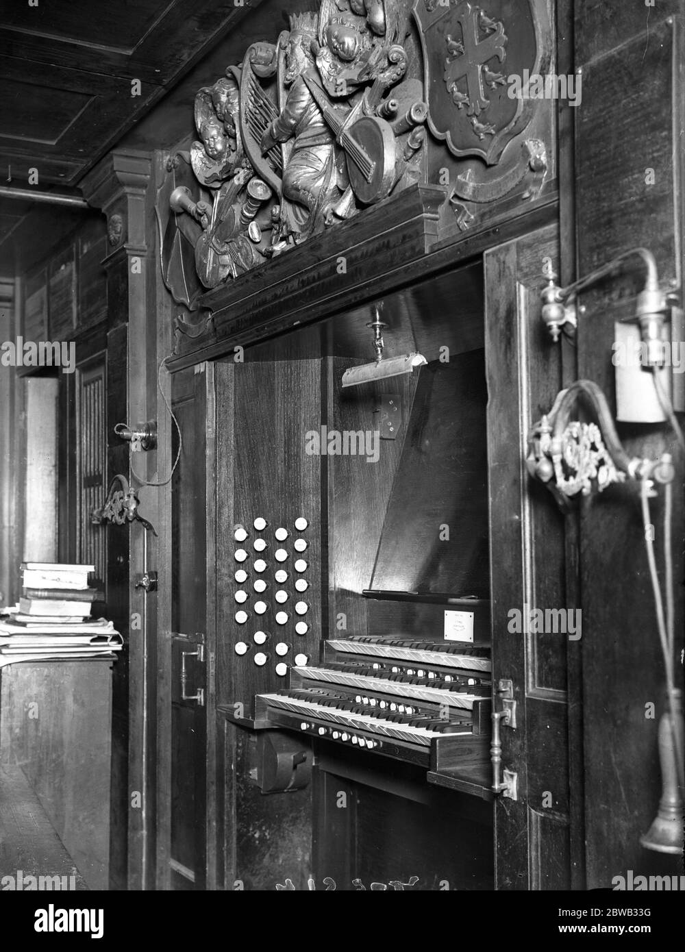 Organe de Mendelssohn à Christ Church , rue Newgate . 20 octobre 1922 Banque D'Images