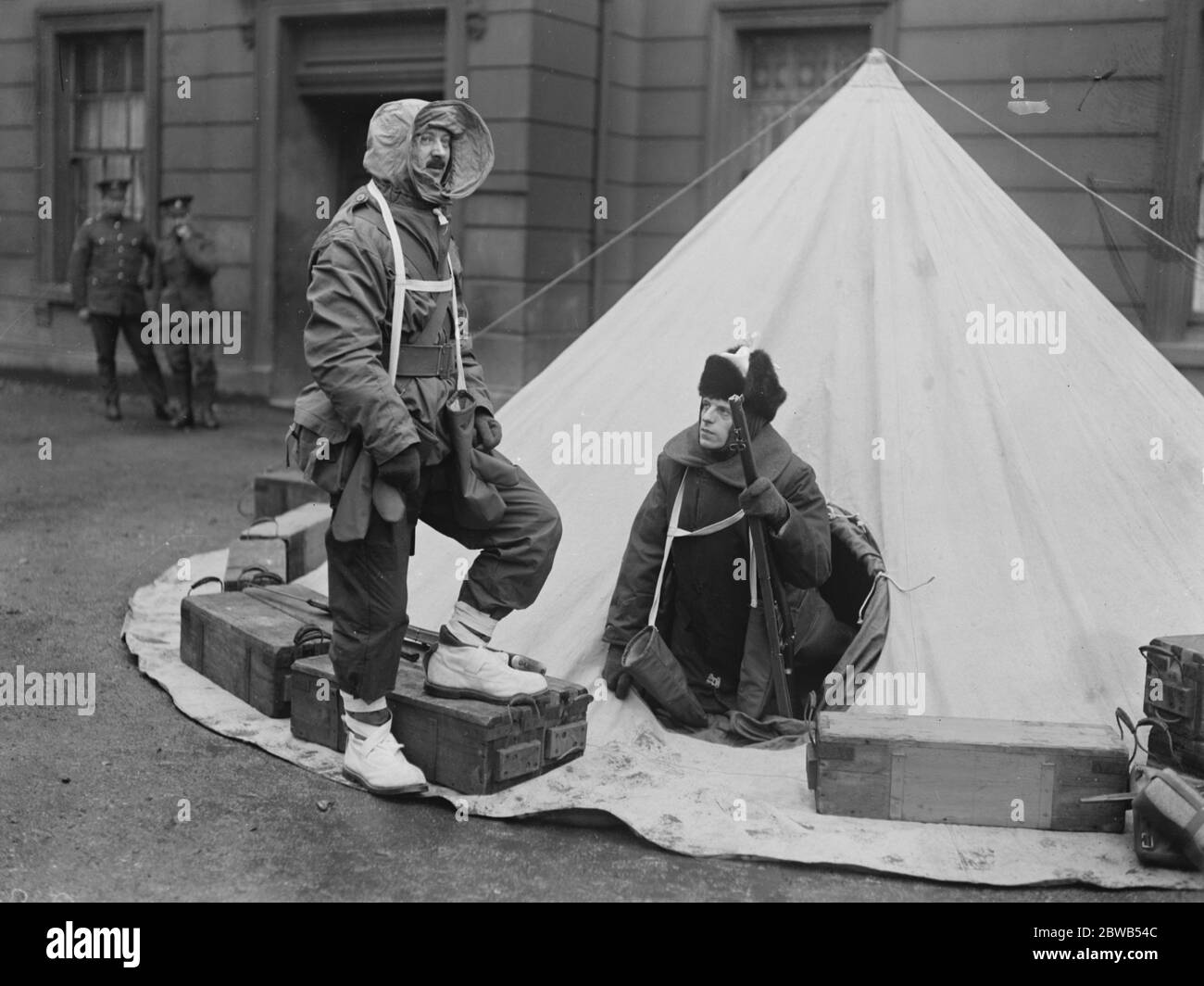 Vêtements et équipement arctiques pour les soldats britanniques Banque D'Images
